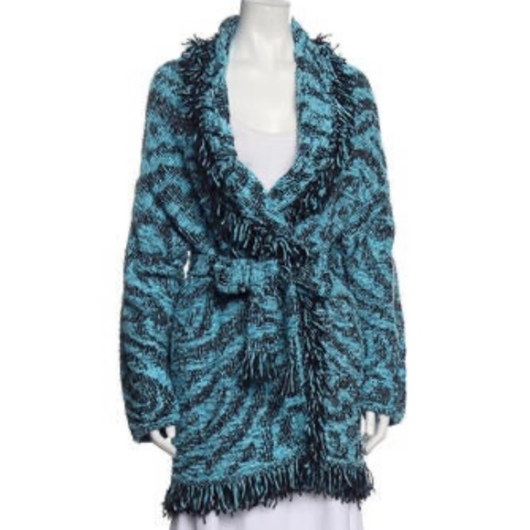 NWOT Alanui Tiger Jacquard Wrap Cardigan - Picture 4 of 4